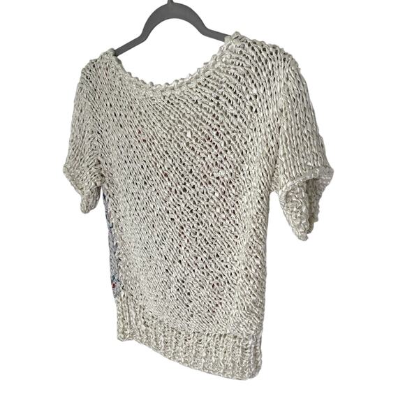 The Added Touch Striped Woven Cropped Sweater Short Sleeve Shirt Y2K Size Small - Picture 5 of 6